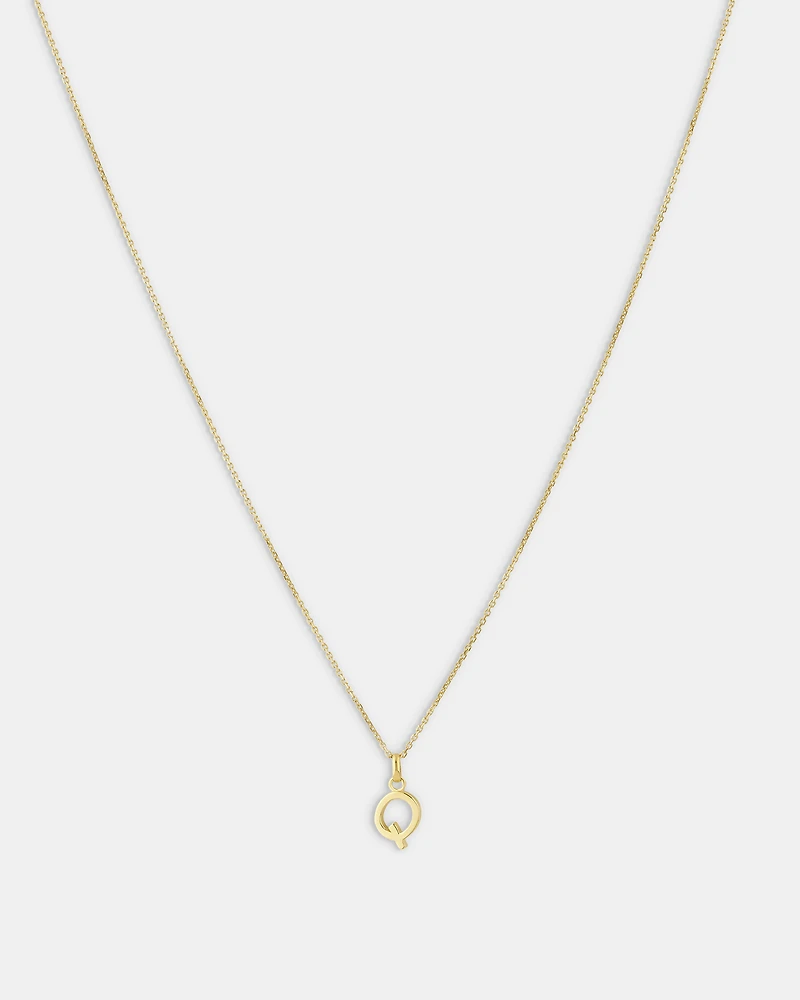 Q Initial Pendant in 10kt Yellow Gold