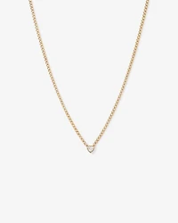 Collier chaîne en diamant en forme de cœur cultivé en laboratoire 1,00 carat TW en or jaune 10 carats
