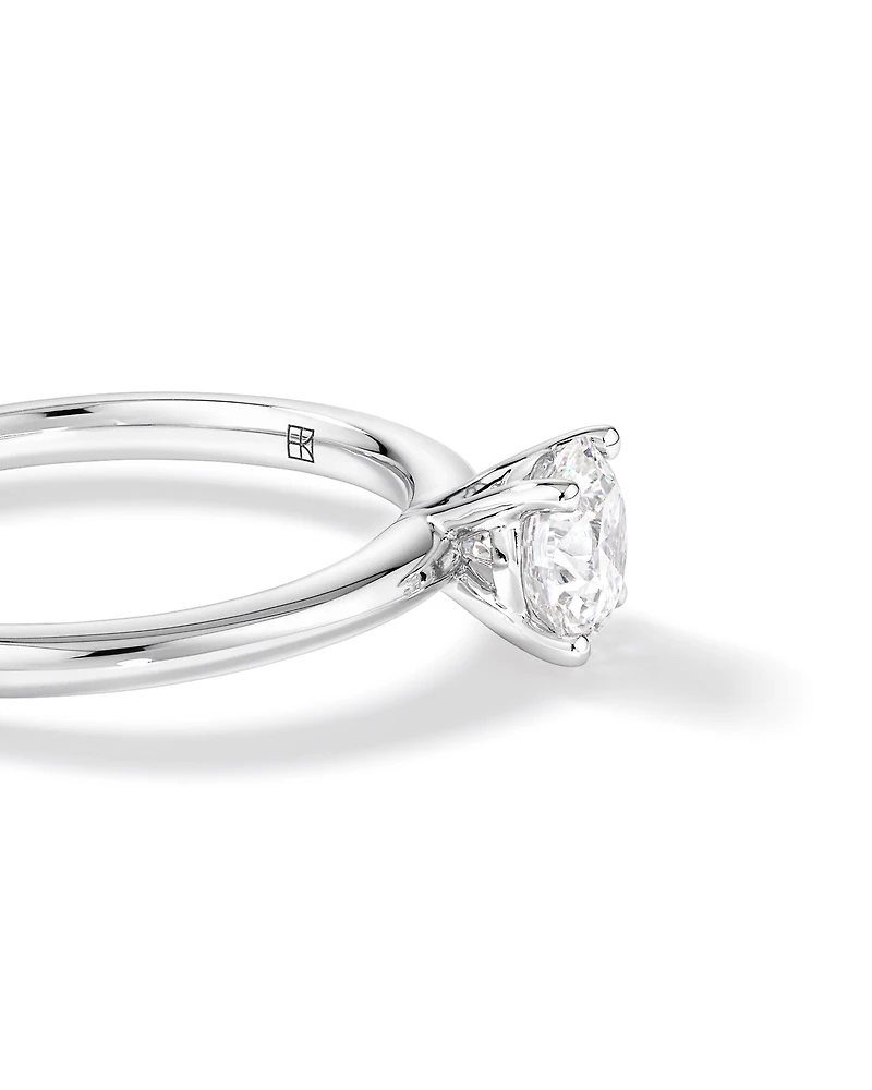 0.70 Carat TW Round Brilliant Laboratory-Grown Diamond Solitaire Engagement Ring 14kt White Gold