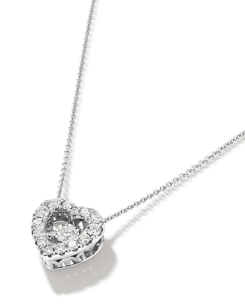 0.38 Carat TW Round Brilliant Laboratory-Grown Diamond Heart Pendant in Sterling Silver