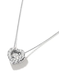 0.38 Carat TW Round Brilliant Laboratory-Grown Diamond Heart Pendant in Sterling Silver