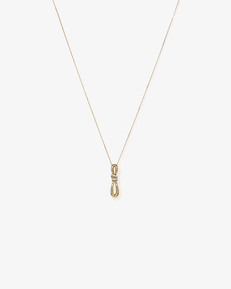 0.07 Carat TW Diamond Knots Pendant in 10kt Yellow Gold