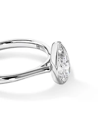 1.25 Carat TW Pear Cut Laboratory-Grown Diamond Solitaire Bezel Set Engagement Ring in 14kt White Gold