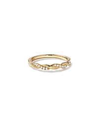 0.11 Carat TW Diamond Twist Wedding Ring in 14kt Yellow Gold