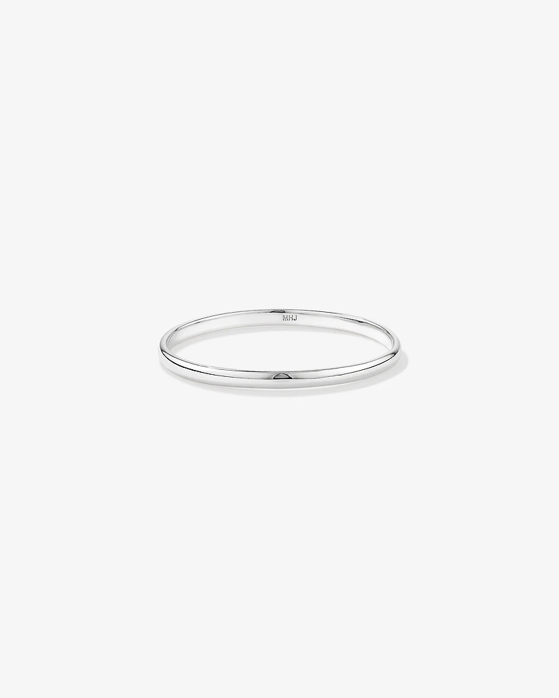 3.7mm Width Solid Round Baby Bangle in Sterling Silver