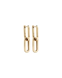 Paperclip Huggie Drop Earrings in 10kt Yellow Gold