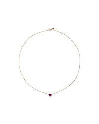Ruby Pave Heart Pendant in 10kt Yellow Gold