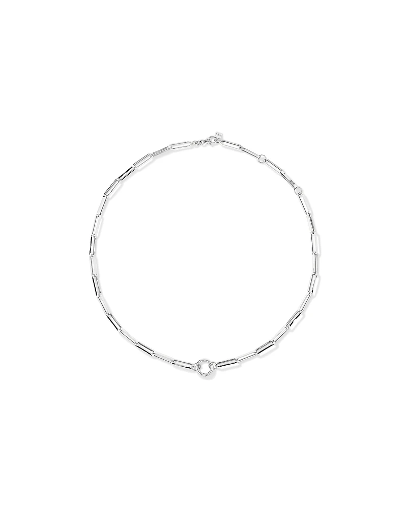 50cm (20") Square Paperclip Open Pendant Chain in Sterling Silver