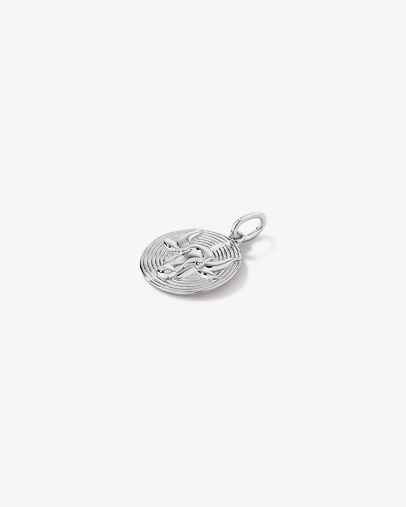 Pendentif zodiaque Taureau avec accents de diamants en argent sterling