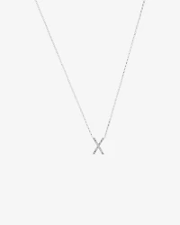 Collier à initiale X en or blanc 10 K avec diamants totalisant 0,10 ct