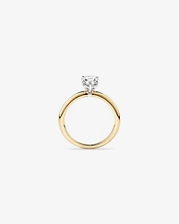 Bague De Fiançailles Solitaire En Diamant Laboratoire Poire 1,25 Carat Poids Total Or Jaune Et Blanc 14 Carats