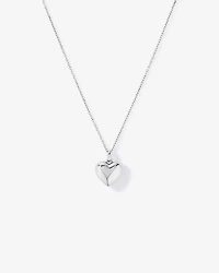 Puff Heart Pendant with 45cm chain in Sterling Silve