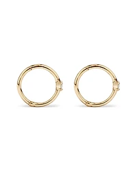Boucles d'oreilles dormeuses accentuées de diamants en or jaune 10kt