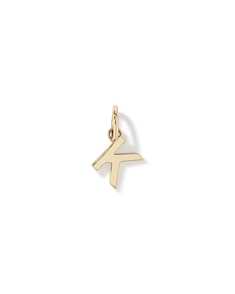 Letter K Initial Pendant in 10kt Yellow Gold