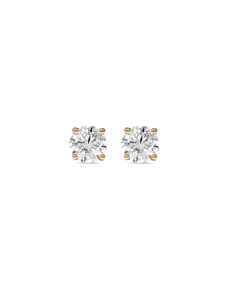 1.00 Carat TW Diamond Solitaire Stud Earrings in 18kt Yellow Gold