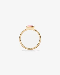 Bague Rubis créé sertie clos en or jaune 10 ct