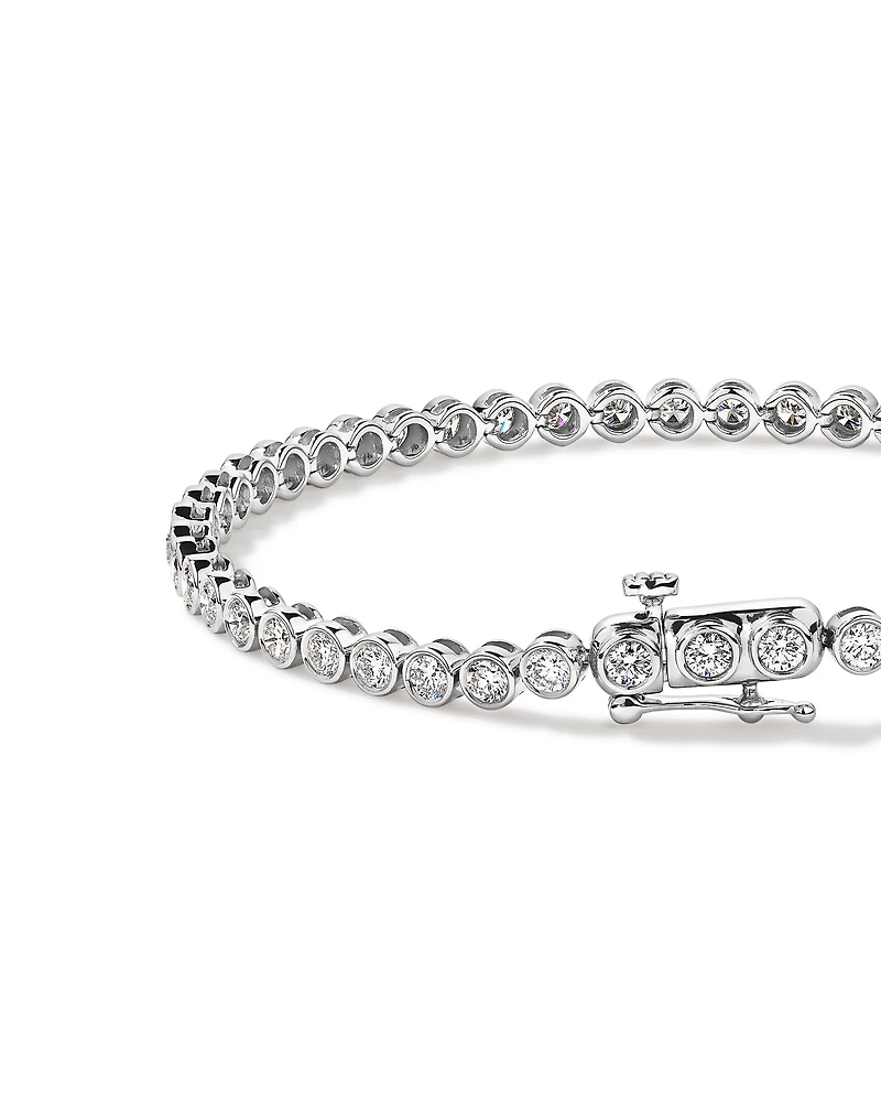2.85 Carat TW of Laboratory-Grown Diamond Tennis Bracelet in Sterling Silver