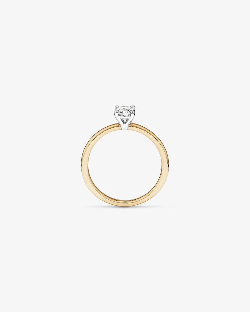 0.50 Carat TW Certified Oval Solitaire Engagement Ring in 18kt Yellow & White Gold