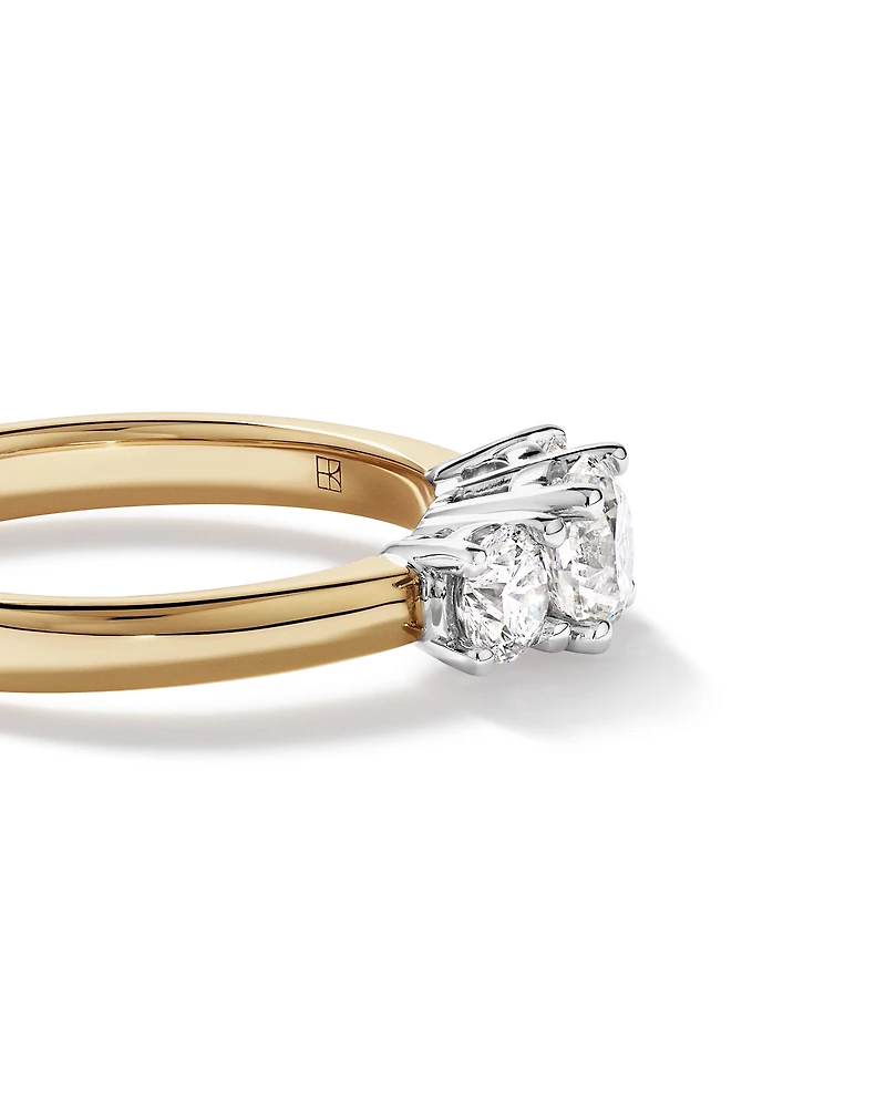 Bague en or jaune et blanc 14 carats avec diamants Signature 101 de 1,00 carat TW