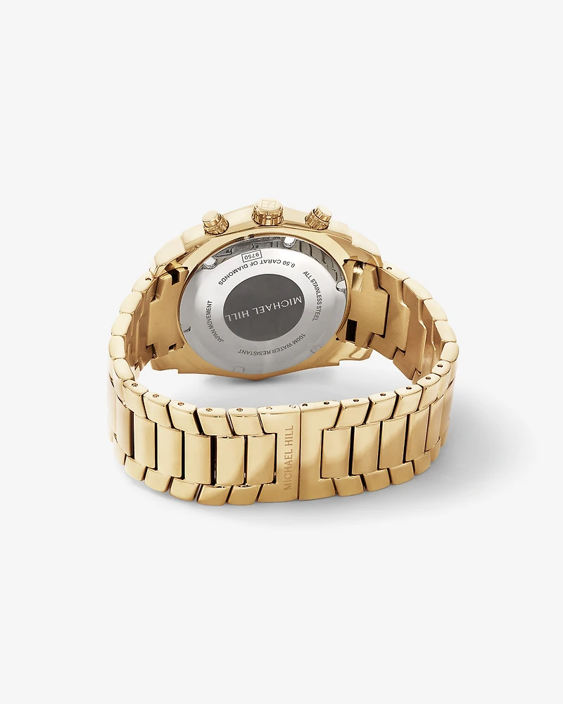 Men's Solar Chronograph Watch with 0.50 Carat TW Diamonds in Gold-Tone Stainless Steel