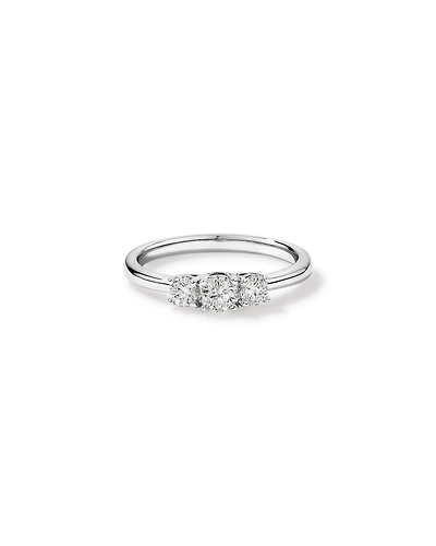 Bague en or blanc 14 carats avec diamants de 0,50 carat et 3 pierres Signature 101