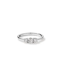 Bague en or blanc 14 carats avec diamants de 0,50 carat et 3 pierres Signature 101