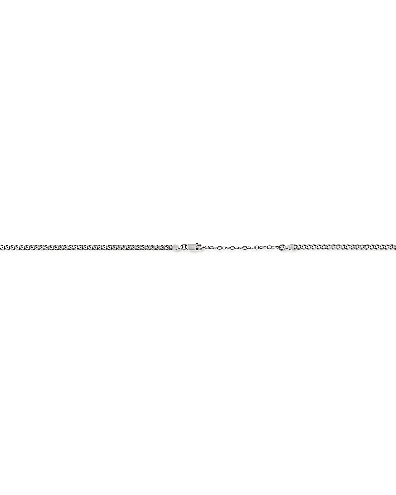 60cm (24") Oxidised Curb Chain in Sterling Silver