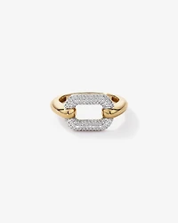 Luxe Link Ring with Cubic Zirconia 18kt Vermeil