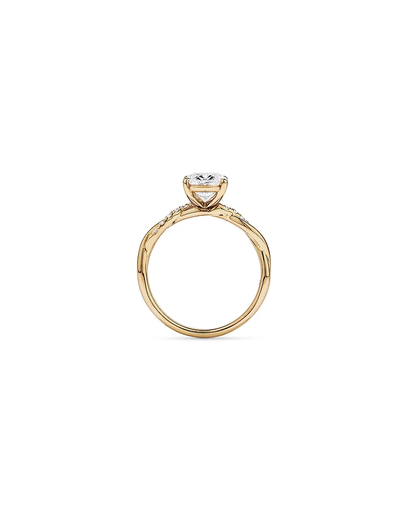 2.10TW Oval Laboratory-Grown Diamond Twist Engagement Ring 14kt Yellow Gold