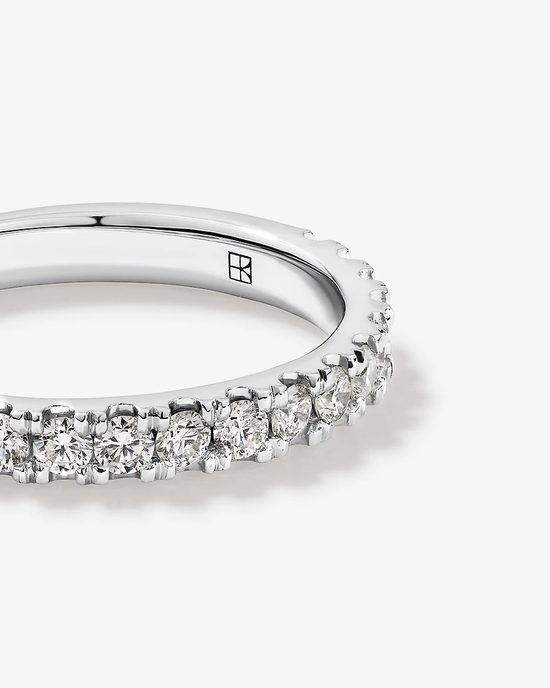 0.34 Carat TW Round Brilliant Claw-Set Wedding Band 18kt White Gold