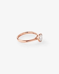 1.25 Carat TW Round Brilliant Laboratory-Grown Diamond Solitaire Bezel Set Engagement Ring in 14kt Rose Gold