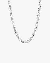 55cm (22") 7mm Width Miami Curb Chain in Sterling Silver