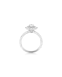 Sir Michael Hill Designer Oval Engagement Ring with 0.92 Carat TW Diamonds in 18kt White Gold