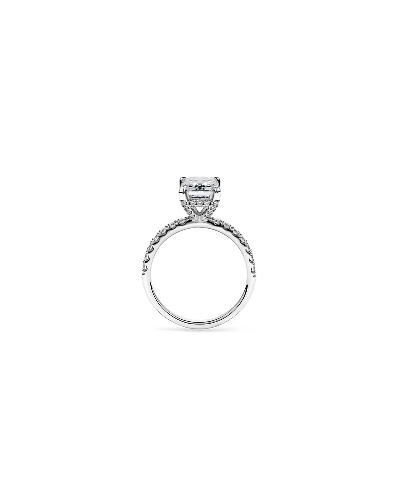 3.50 Carat TW Emerald Cut Laboratory-Grown Diamond Engagement Ring in 18kt White Gold