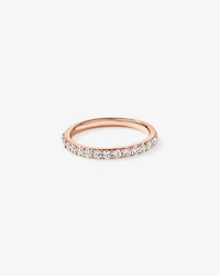 Alliance en or rose 14 carats sertie d'un diamant rond brillant de synthèse 0,50 carat