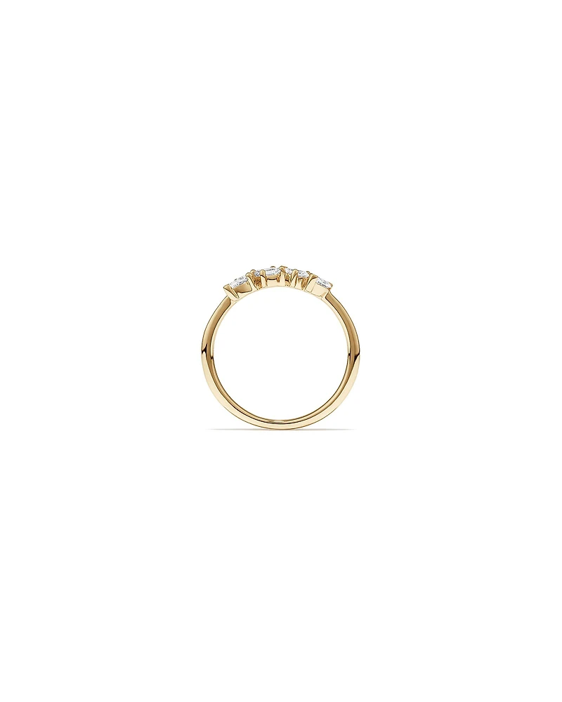 0.40 Carat TW Fancy Cut Laboratory-Grown Diamond Four Stone Ring 10kt Yellow Gold