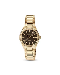 Women's 0.40 Carat TW Diamond Bezel Watch in Gold Tone with Black Dial