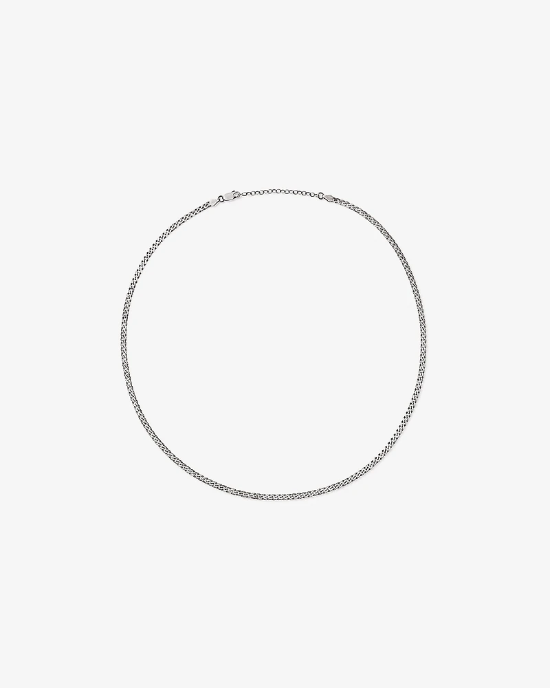 60cm (24") Oxidised Curb Chain in Sterling Silver