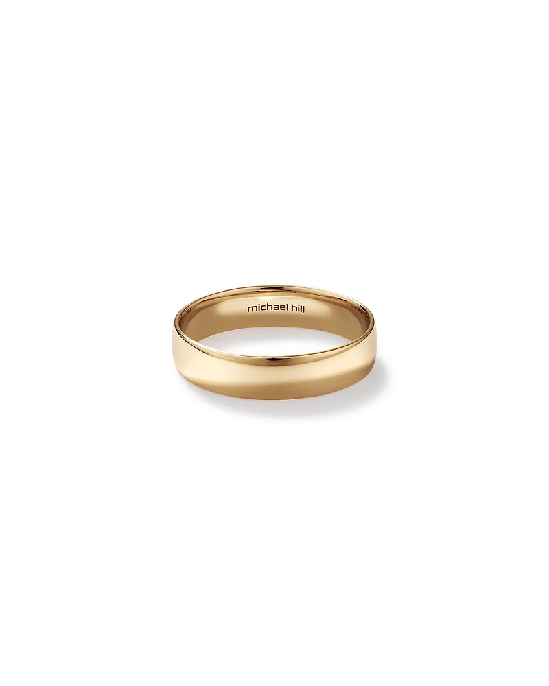 5mm Lite Half Round Polished Wedding Band 10kt Yellow Gold
