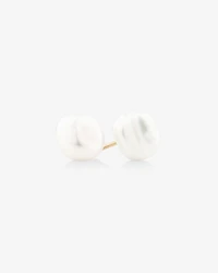 7-8mm Studs with Cultured Freshwater Baroque Pearls in 10kt Yellow Gold