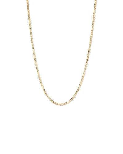 55cm (22") 3.75mm Width Solid Flat Bevelled Curb Chain in 10kt Yellow Gold