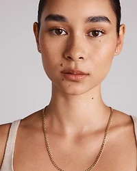 55cm (22") 3.9mm Width Semi Solid Curb Chain in 10kt Yellow Gold