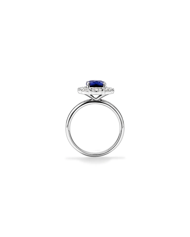 Created Sapphire & 0.97 Carat TW Laboratory-Grown Diamond Ring 10kt Gold
