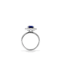 Created Sapphire & 0.97 Carat TW Laboratory-Grown Diamond Ring 10kt Gold