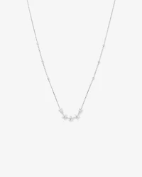 50cm (19.6") Floral Necklace with Cubic Zirconia in Sterling Silver