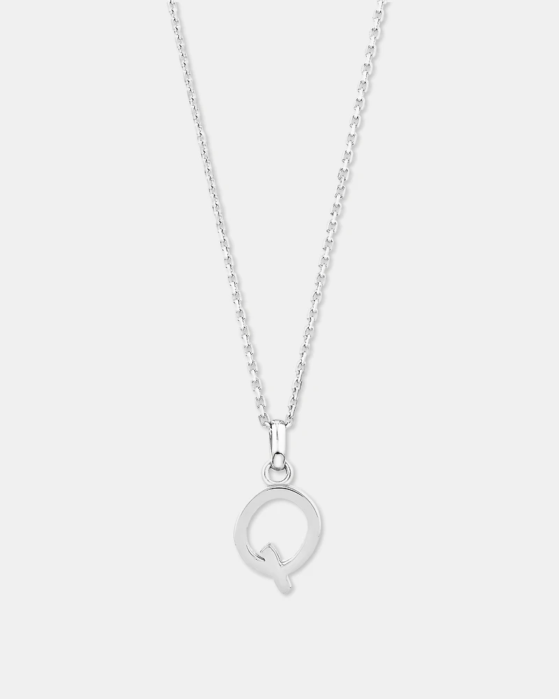 "Q" Initial Pendant in Sterling Silver