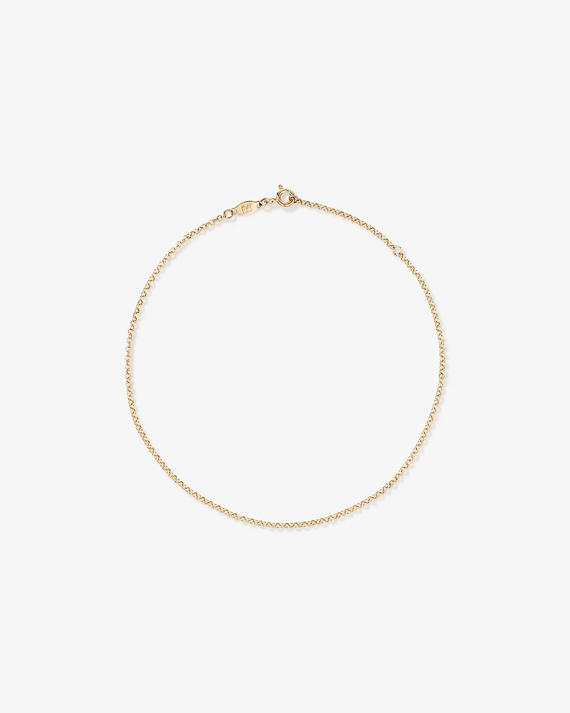 26cm (10.2") 1.7mm Width Belcher Chain Anklet in 10kt Yellow Gold