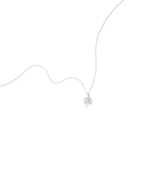 Round Brilliant Cut Cubic Zirconia Cable Chain Necklace Sterling Silver