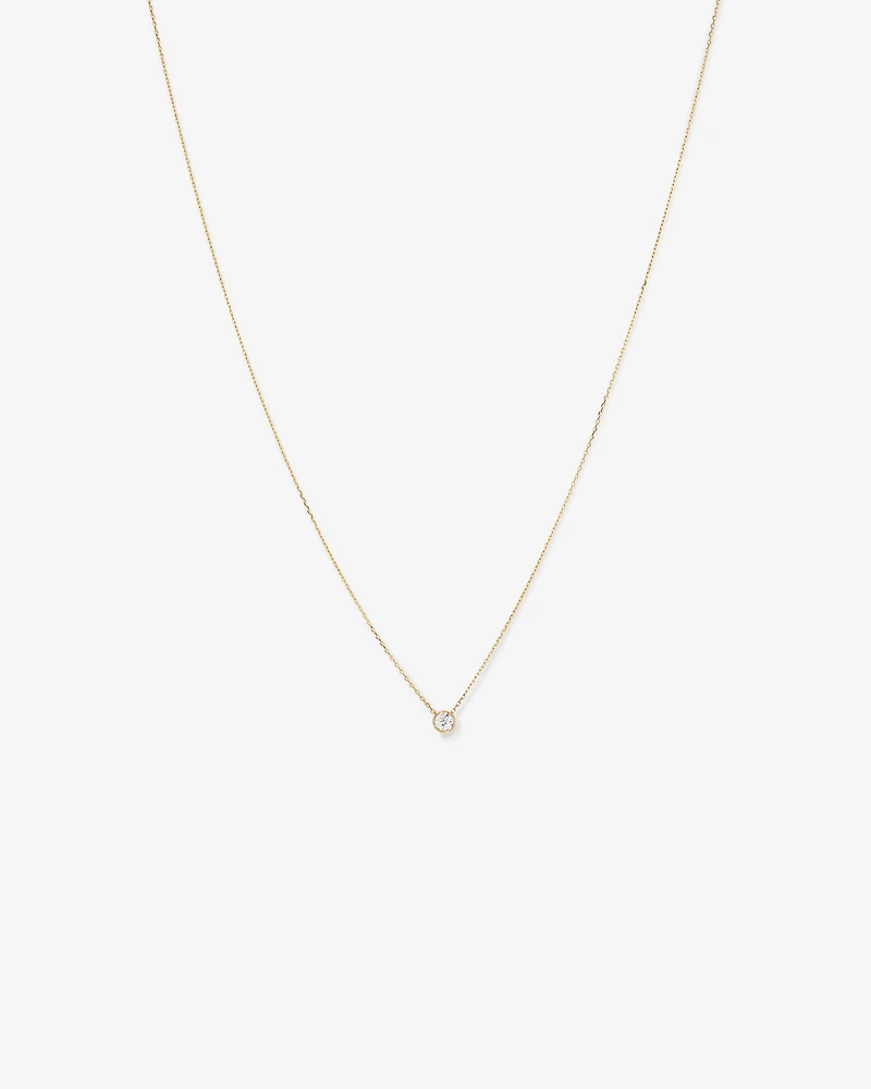 0.25 Carat TW Round Brilliant Diamond Bezel Set Pendant in 18kt Yellow Gold