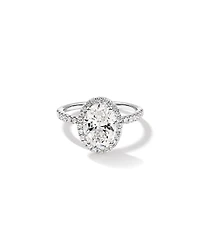2.92 Carat TW Oval Cut Laboratory Grown Diamond Halo Engagement Ring in 14kt White Gold